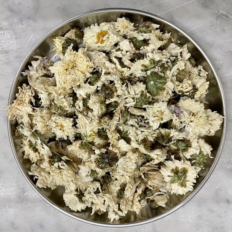 ชาดอกเก๊กฮวยขาว 100 กรัม White Chrysanthemum tea 杭白菊茶 เก๊กฮวยขาว ดอกเก๊กฮวยขาว เก็กฮวย รูปที่ 2