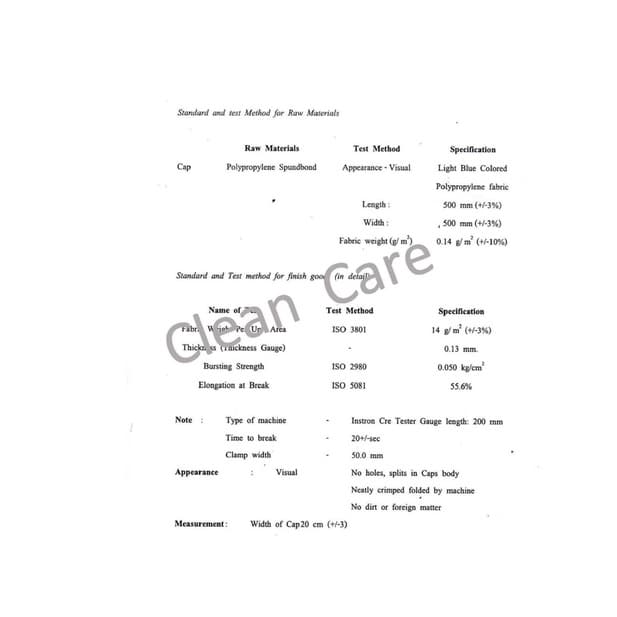 หมวกตัวหนอน Clean Care ความยาว 21 นิ้ว 1000ชิ้น/ลัง ถูกสุดๆ รูปที่ 6
