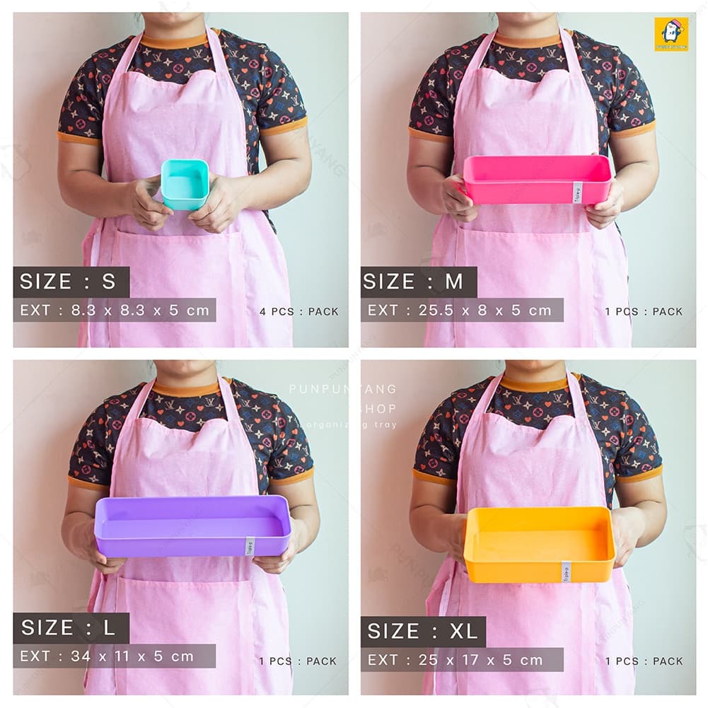 กล่องแบ่งช่อง กล่องจัดระเบียบลิ้นชัก (มีสีให้เลือกเยอะ มีหลายไซส์ S / M / L / XL) อุปกรณ์สำนักงาน กล่องใส่ของ รูปที่ 4