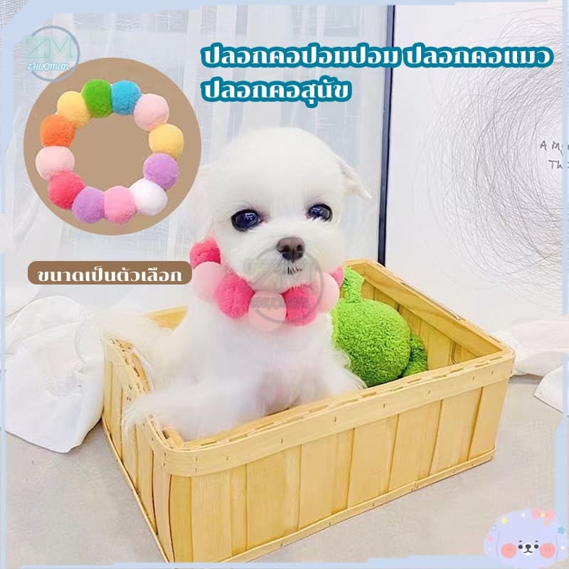 ปลอกคอแมว ปลอกคอปอมปอม ปลอกคอสัตว์เลี้ยง ปลอกคอน่ารักสวยงามทันสมัย นุ่ม ใส่สบาย เหมาะสําหรับฤดูกาลสี่ฤดูกาลทั่วไป รูปที่ 8
