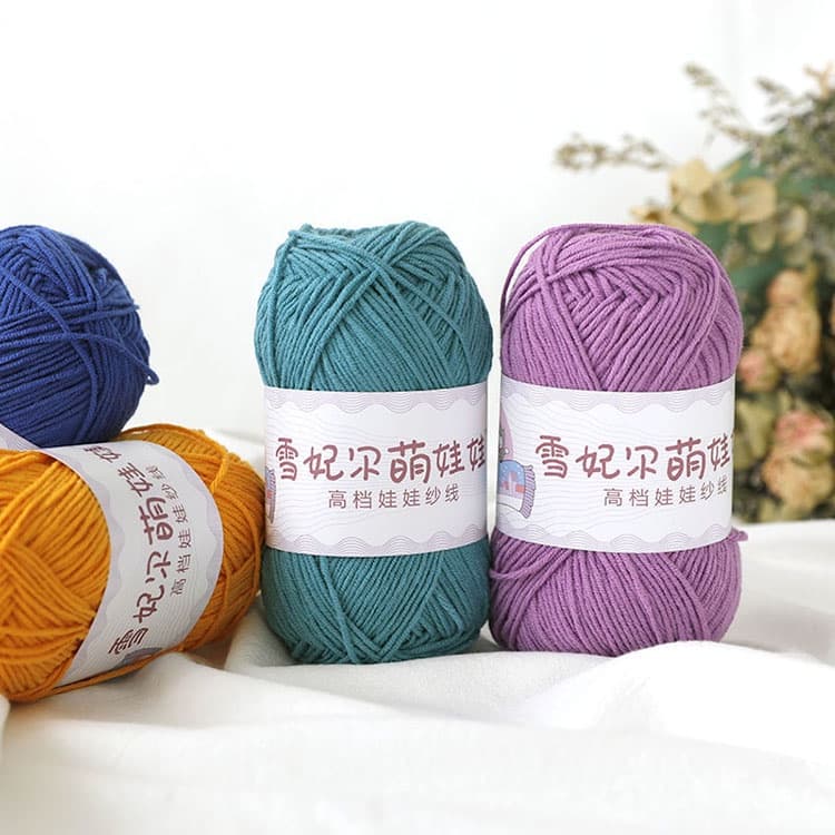 DUWEN ไหมพรมคอตตอนนม 4ply น้ำหนัก 40 กรัม 1.5มม Milk cotton รูปที่ 9