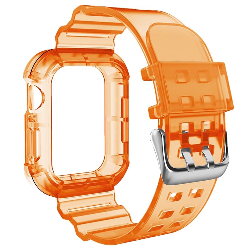 iWatch 1110 9 8 7 6 SE 5 4 3 2 1 ultra 49mm สายและเคส ขนาด38mm40mm42mm44mm41mm45mm46mm สายนาฬิกาข้อมือ ซิลิโคนนิ่ม แบบใส รูปที่ 8