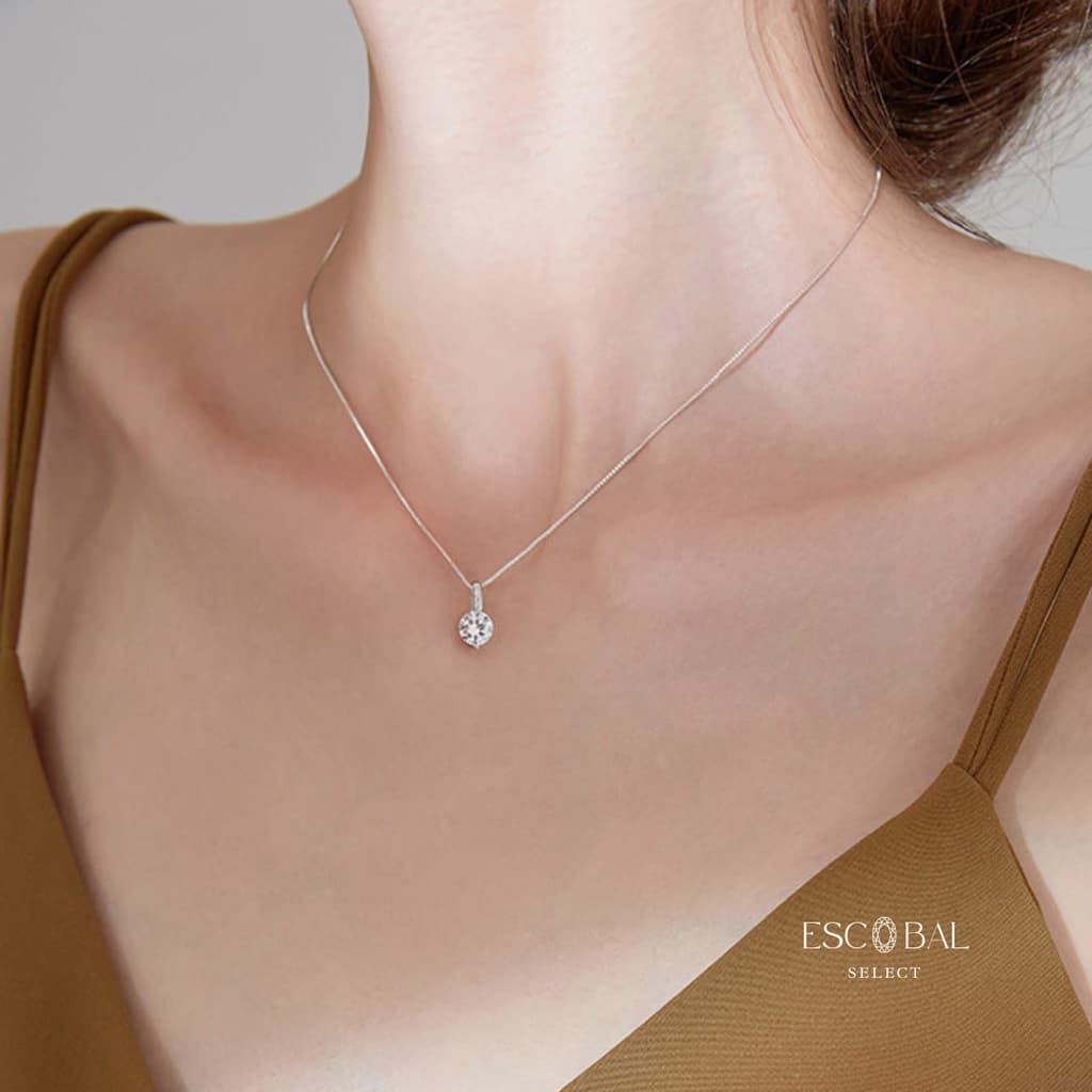 ESCOBAL สร้อยคอเงินแท้ Classy Key สร้อยเพชร สร้อยคอดีไซน์สวย ของขวัญให้แฟน วาเลนไทน์ รูปที่ 7