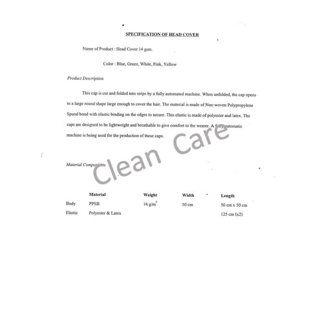 หมวกตัวหนอน Clean Care ความยาว 21 นิ้ว 1000ชิ้น/ลัง ถูกสุดๆ รูปที่ 4