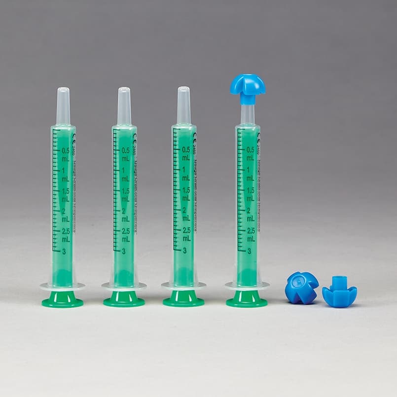 ไซริงค์ป้อนอาหาร / ยา หลากสีแบบใช้ซ้ำได้ พร้อมฝาครอบ Colored Reusable Oral Syringes with Tip Cap จากอเมริกา ราคาต่อชิ้น รูปที่ 8