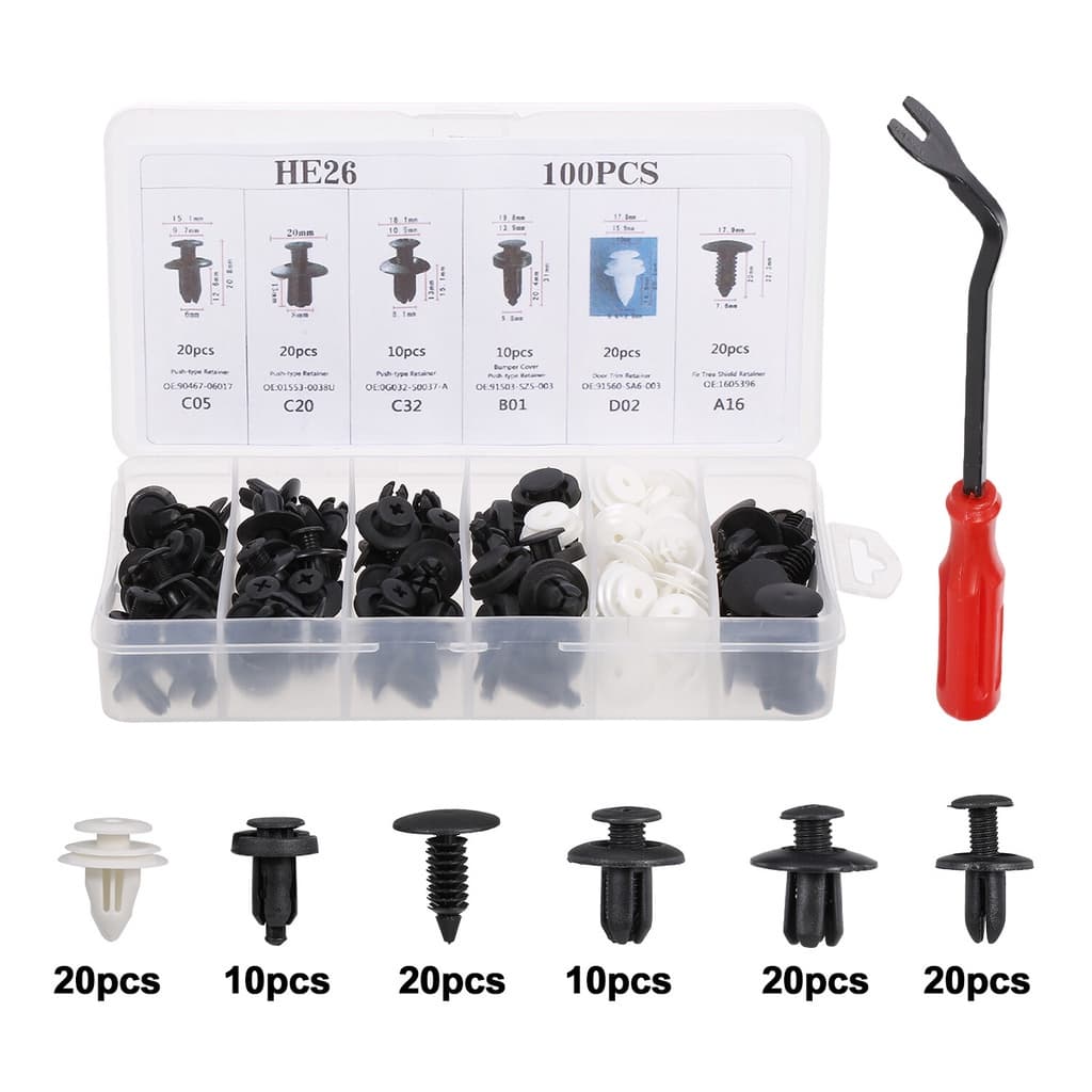 ร้านส่ง 100pcs หมุดกิ๊บล็อคกันชน หมุดกิ๊บล็อค ชิ้นรถยนต์ Rivets คลิปผสมรถ Push Retainer Pin Rivet หมุดรถ หมุดพลาสติก รูปที่ 3