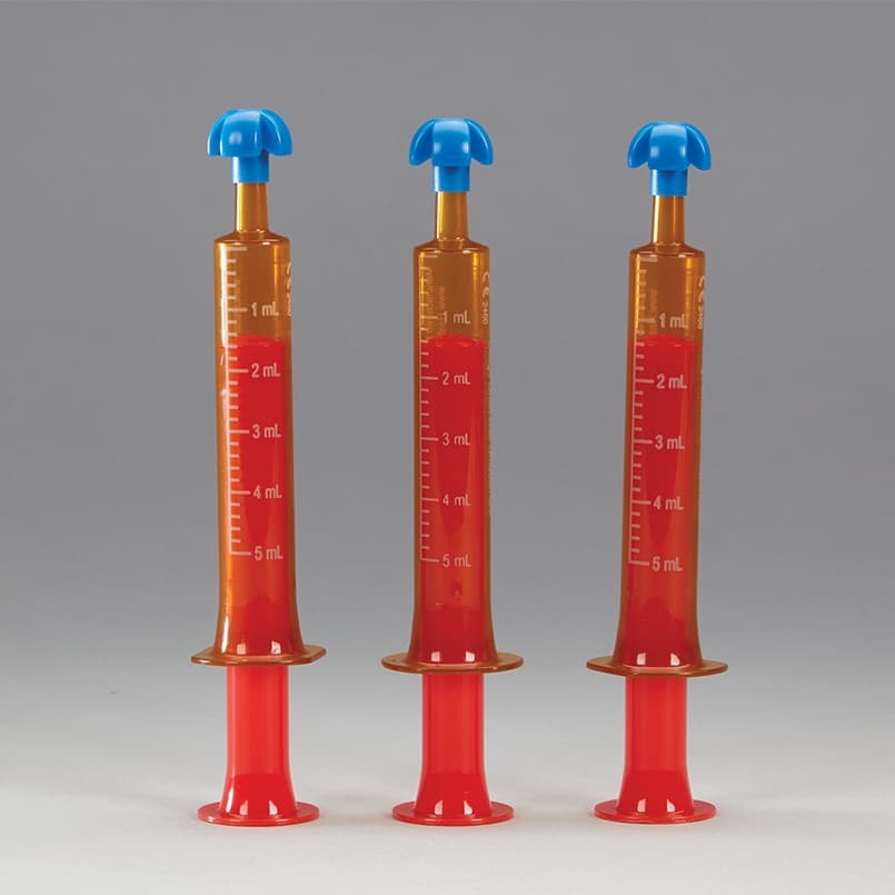 ไซริงค์ป้อนอาหาร / ยา หลากสีแบบใช้ซ้ำได้ พร้อมฝาครอบ Colored Reusable Oral Syringes with Tip Cap จากอเมริกา ราคาต่อชิ้น รูปที่ 6