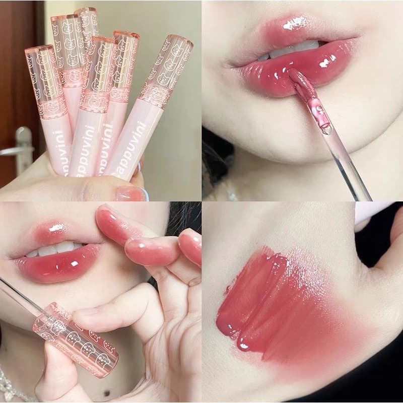 L-14Cappuvini ลิปหมี ลิปกลอส เกลี่ยง่าย เนื้อกํามะหยี่ สีนู้ด สีสด กันน้ํา สีชมพู ติดทนนาน สไตล์เกาหลี รูปที่ 2