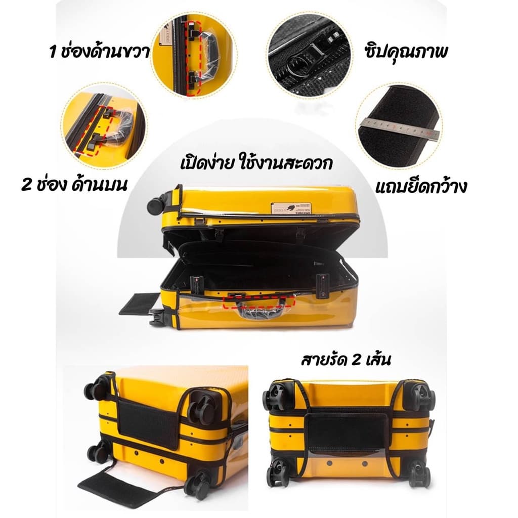 ผ้าคลุมกระเป๋าเดินทาง PVC ใสไร้ขอบ ซิปข้าง รุ่นหนาพิเศษ รูปที่ 3