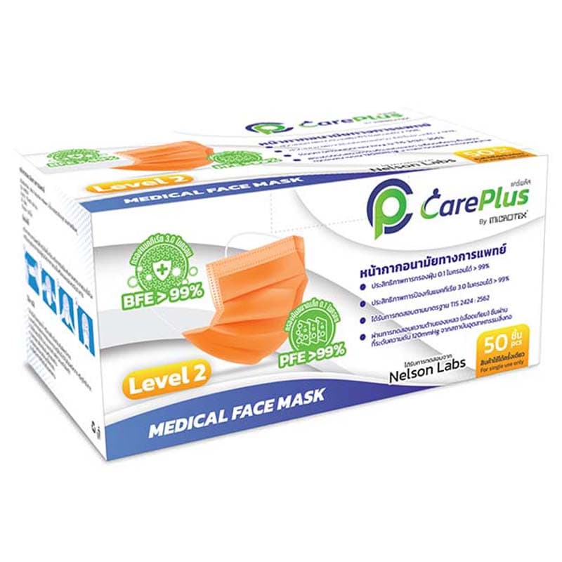 CarePlus Lv.2 หน้ากากอนามัยทางการแพทย์ 3 ชั้น | ป้องกันฝุ่นละออง | มลพิษ กันเชื้อโรค รูปที่ 6