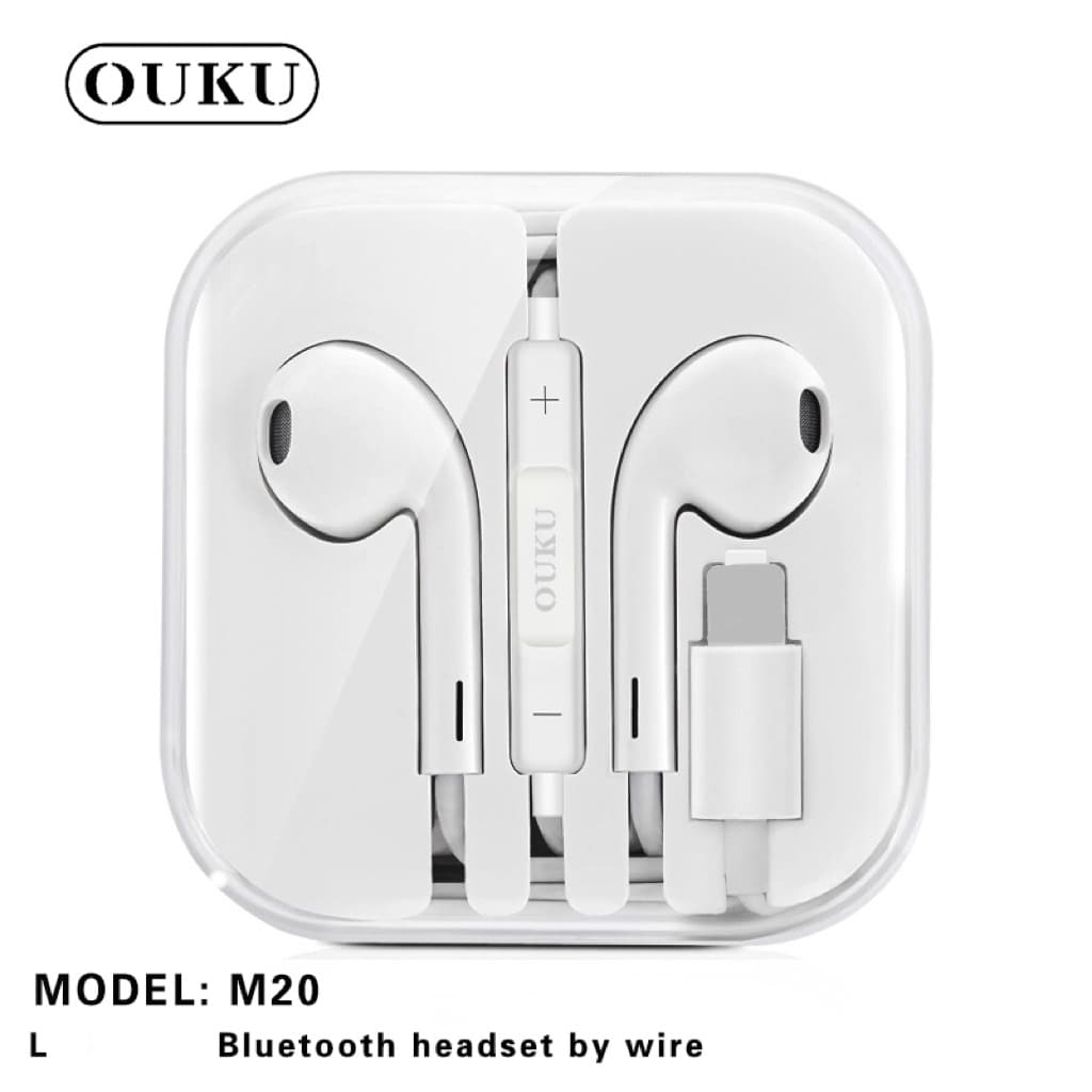 หูฟัง OUKU M20 ชนิดใส่ในหู พร้อมไมโครโฟนในตัว บลูทูธแบบมีสาย สำหรับ L 7 8 x xr 11 12 13 14 pro max รูปที่ 2