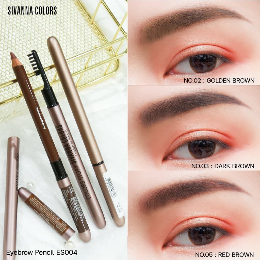 ของแท้·ส่งด่วน·ถูกSivanna Eyebrow Pencil #ES004 : ซิวานน่า ดินสอเขียนคิ้ว x 6 ชิ้น dayse รูปที่ 3