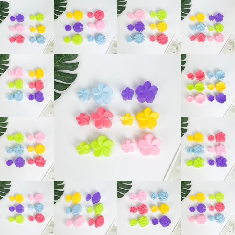 พิมพ์ซิลิโคน พิมพ์วุ้น สบู่ แพคละ 12 ชิ้น ขนาด 3 cm และ 5 cm รูปที่ 1