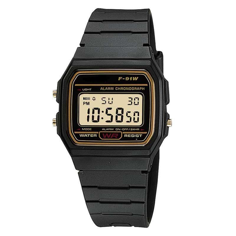 นาฬิกา นาฬิกาแฟชั่น SOLOS นาฬิกาข้อมือผู้ชาย สายเรซิ่น รุ่น F-91W-Black รูปที่ 8