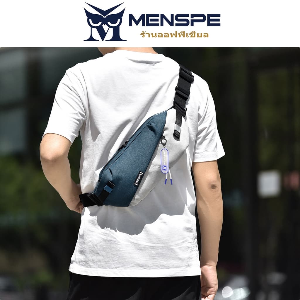 MENSPE กระเป๋าคาดหน้าอก คาดเอว สะพายข้าง สไตล์สปอร์ต ผ้าไนล่อนกันน้ำ ขนาดกระทัดรัด รูปที่ 8