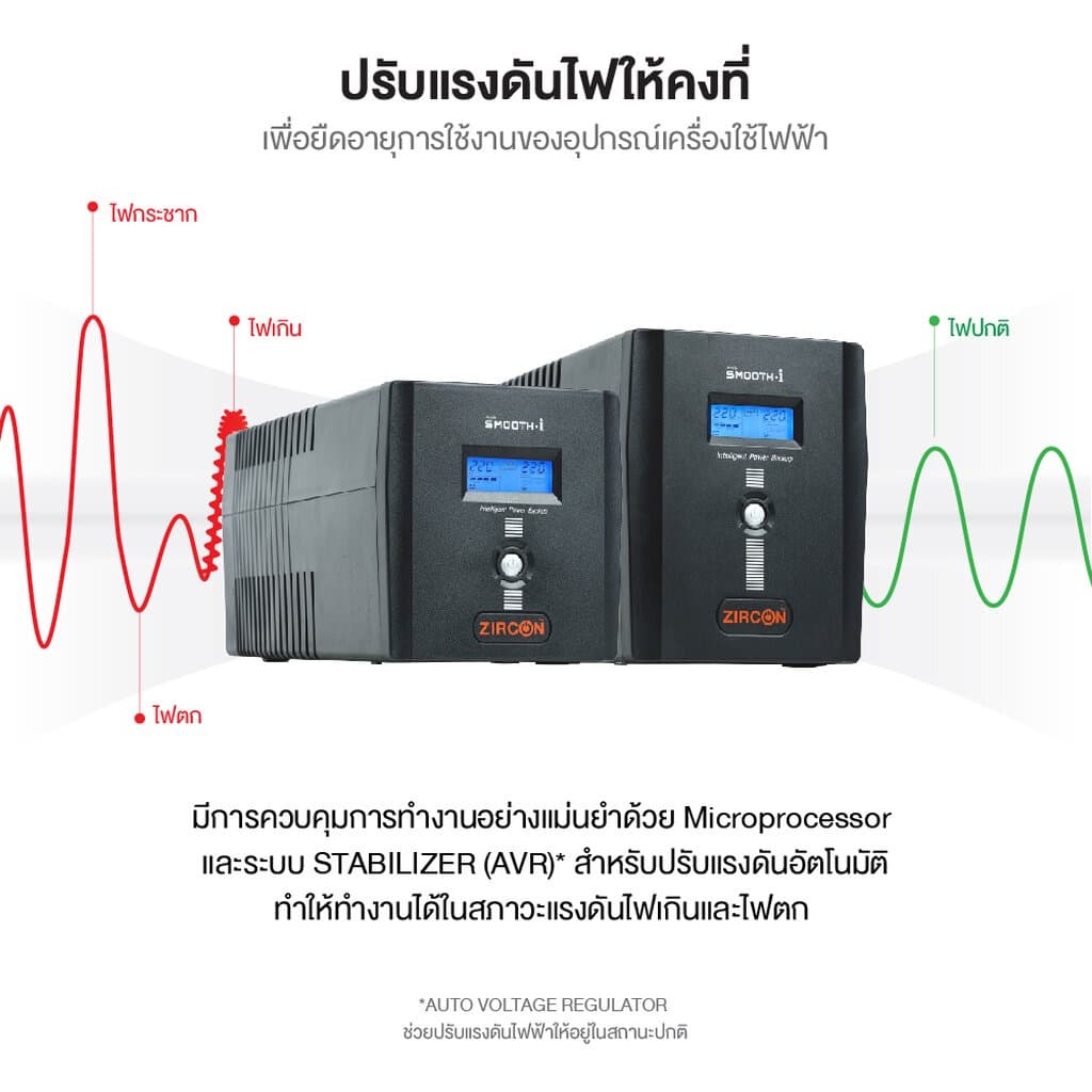 ZIRCON SMOOTH-I 1200VA/720W UPS เครื่องสำรองไฟฟ้า ประกัน 2 ปี รูปที่ 6