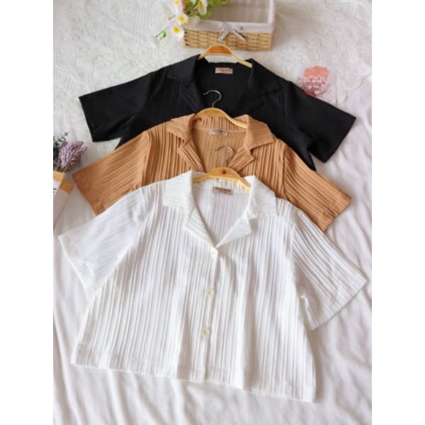𝗝𝗮𝗶𝗸𝗼 𝗪𝗼𝗼𝗱𝘆 𝗧 𝗦𝗵𝗶𝗿𝘁 เสื้อเชิ้ต ครอป สาวอวบ อก 38-46 รูปที่ 7