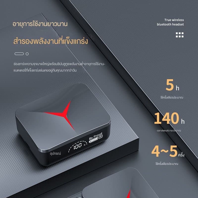ใหม่ล่าสุด TWS-M90 หูฟังสำหรับเล่นเกมบลูทูธV5.3 กล่องชาร์จไร้สาย 9D สเตอริโอกีฬา พร้อม รูปที่ 7