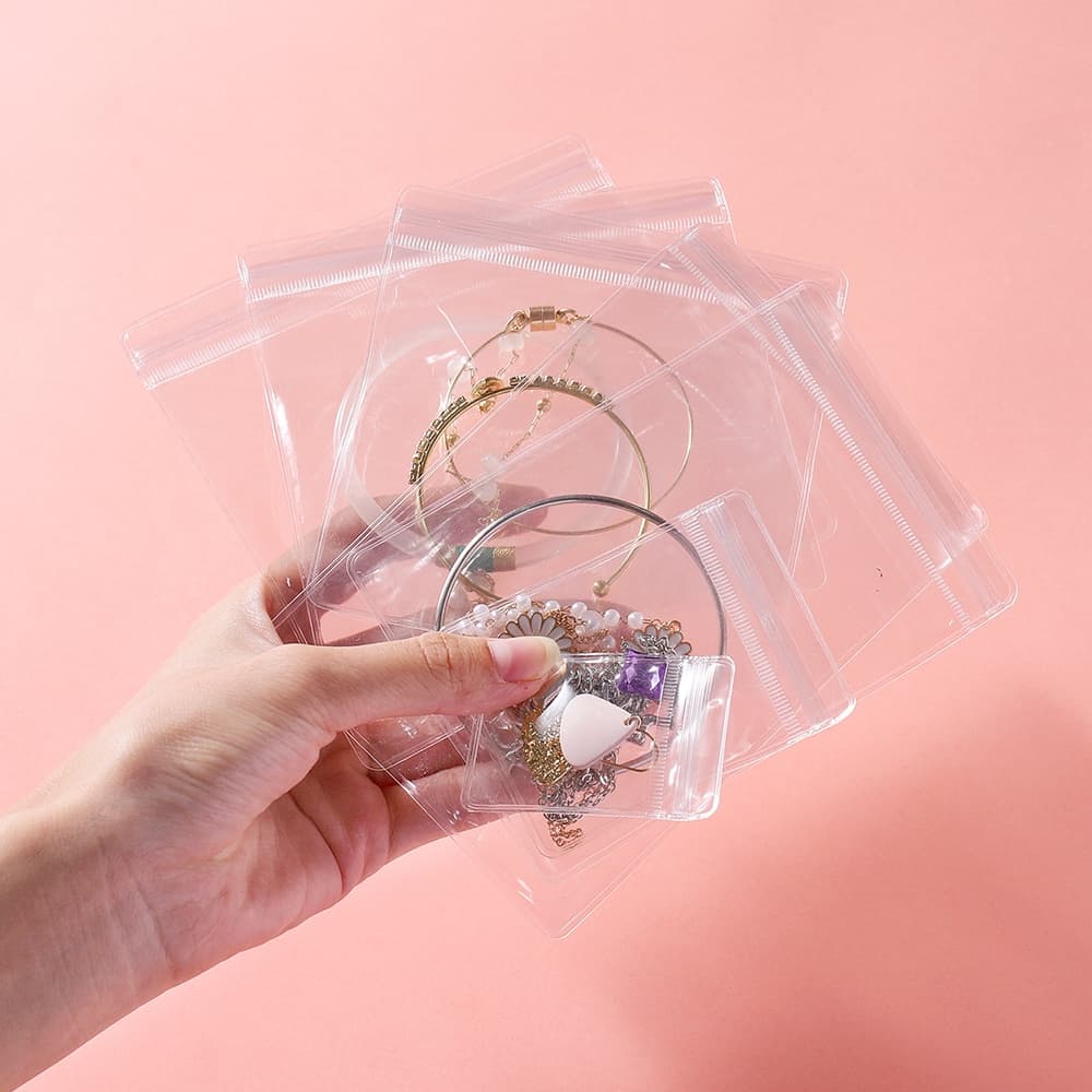 St.kunkka 20-50 ชิ้น ซองซิป ถุงซิปล็อคพลาสติก ถุงพลาสติก Ziplock pvc สีโปร่งใส สําหรับใส่เครื่องประดับ ต่างหู จํานวน รูปที่ 6