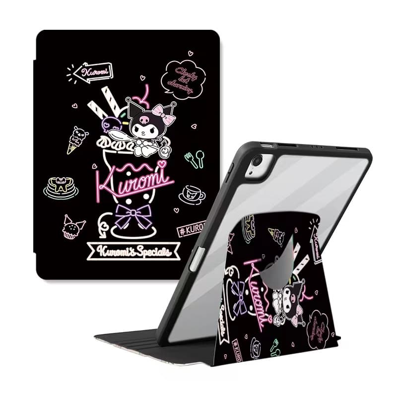 for เคสไอเเพด gen10 เคส Air4/Air5 10.9 gen7/gen8/gen9 10.2 pro11 360°หมุนตั้ง/นอนได้ เคสหนังอะคริลิคใส พร้อมถาดใส่ปากกา รูปที่ 1
