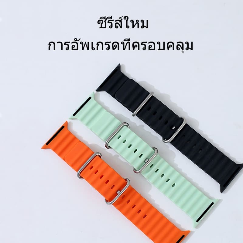 เหมาะสำหรับ iWatch Series 11 10 9 8 7 6 3 2 15 4 SE นาฬิกาซิลิโคน 45mm44mm49mm46mm42mm41mm38mm40mm รูปที่ 2