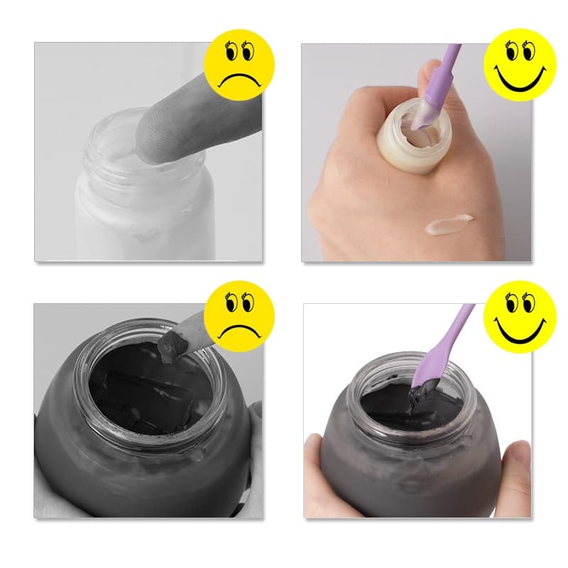 Retractable ซิลิโคน Mini Scraper เครื ่ องสําอางค ์ Scoop ครีม Liquid Foundation 2/4 ชิ ้ นเครื ่ องมือความงาม รูปที่ 3