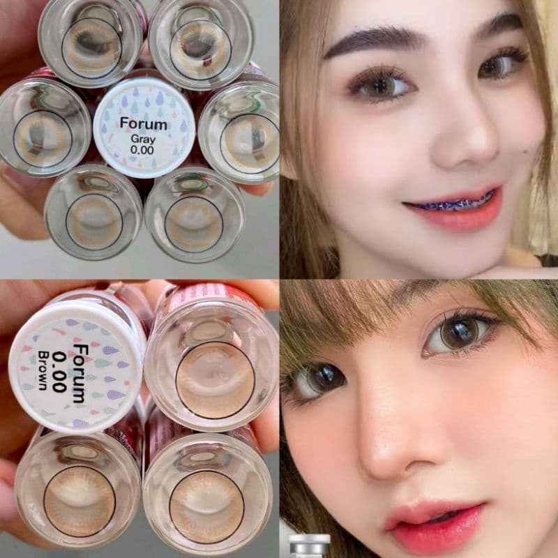 คอนแทคเลนส์ ลาย forum/Domino/Dream 3 tone สีเทา/ตาล Gray/Brown มีค่าสายตา - รูปที่ 1