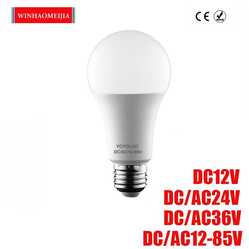 หลอดไฟ LED DC/AC 12V 24V 36V 48V E27 6W 9W 12W 15W หลอดไฟ LED 6500K SMD 2835 บ้าน ตั้งแคมป์ ล่าสัตว์ กลางแจ้ง รูปที่ 1