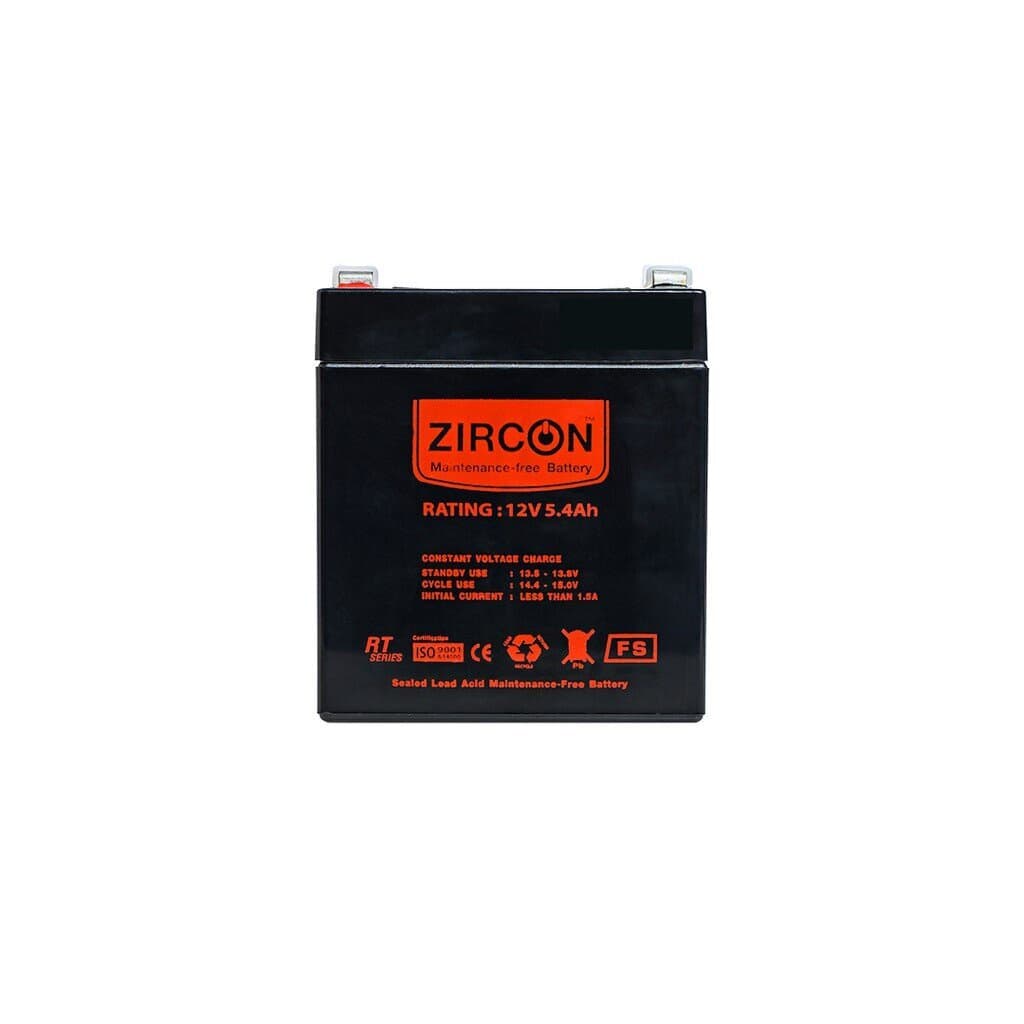 ZIRCON BATTERY 12V 5.4AH 7.2AH 7.8AH 9.0AH UPS สินค้ารับประกัน 1 ปี รูปที่ 2