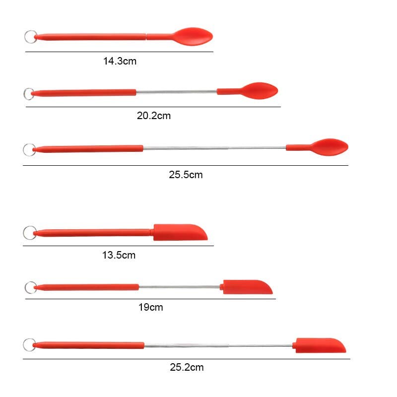 Retractable ซิลิโคน Mini Scraper เครื ่ องสําอางค ์ Scoop ครีม Liquid Foundation 2/4 ชิ ้ นเครื ่ องมือความงาม รูปที่ 8