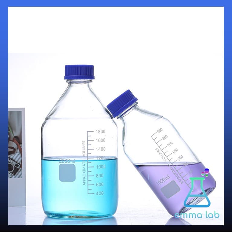 ขวดแก้ว ขวดสารเคมี แบบฝาเกลียว ขนาด 250, 500,1000,2000ml, Duran Bottle / Reagent bottle, Glass Laboratory Bottle, Glass รูปที่ 3