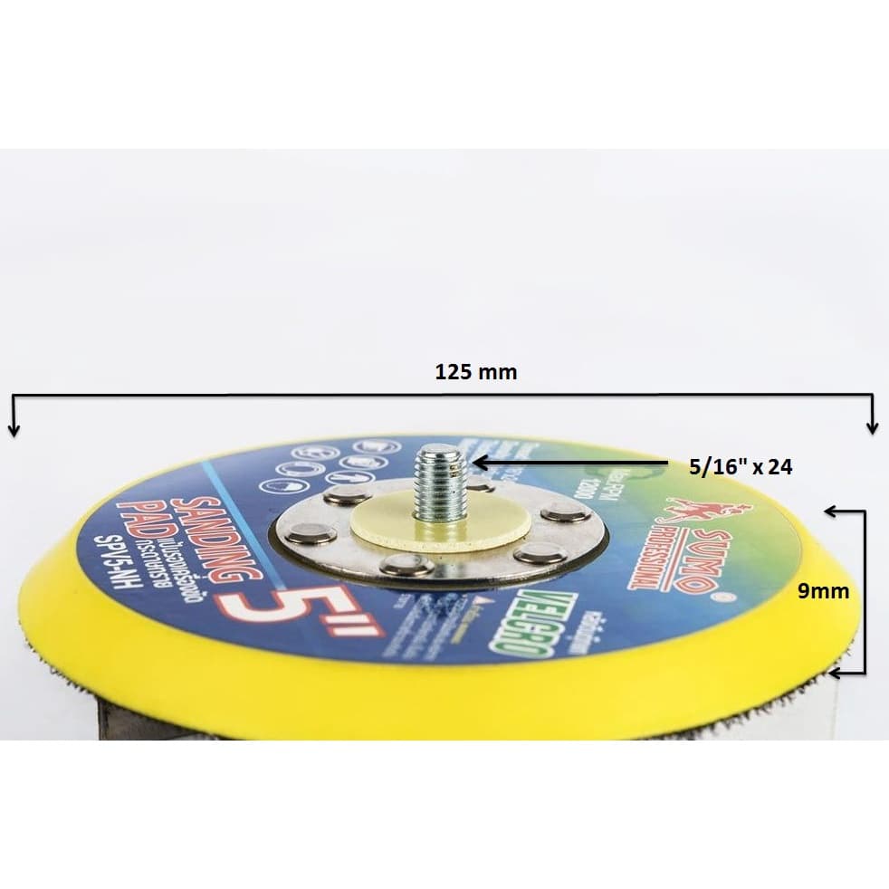 แป้นรองเครื่องขัดกระดาษทราย 5"x5/16"x24 ยึดติดกับการดาษทรายกลม ขัดชิ้นงานได้เร็ว SUMO AUTO รูปที่ 7
