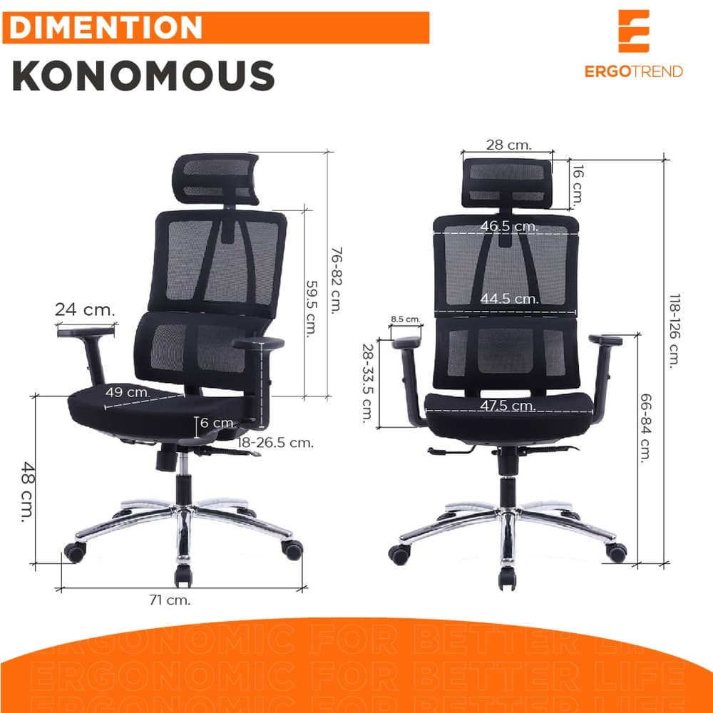 Ergotrend เก้าอี้เพื่อสุขภาพเออร์โกเทรน รุ่น Konomous รูปที่ 8