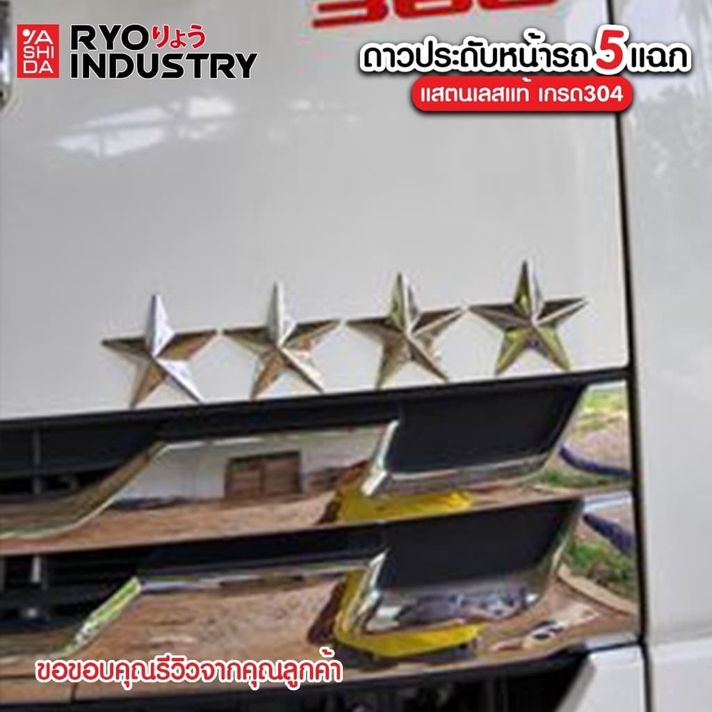 ดาวหลังเรียบ ติดแผงหน้า มีหลายขนาด งานสแตนเลส 304 !!! แถมกาว3Mฟรี !!! รูปที่ 5