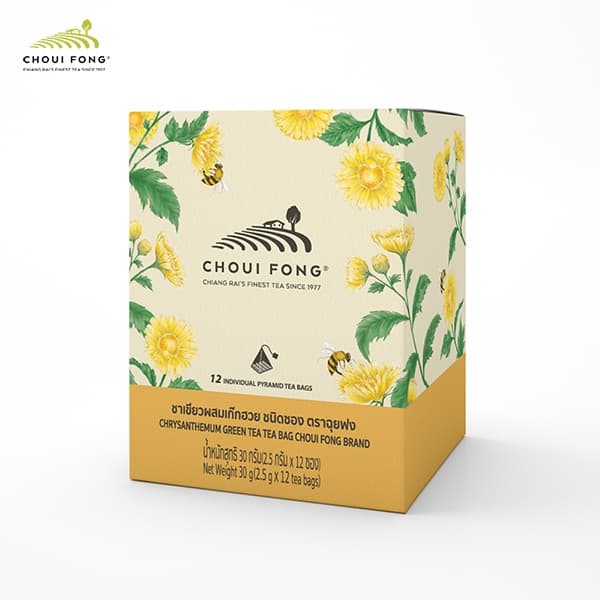 ฉุยฟง ชาเขียวผสมเก๊กฮวย ชนิดกล่อง ขนาด 2.5 g x 12 tea bags ขนาด 30 g. รูปที่ 1