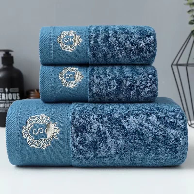 ผ้าขนหนูสีพื้น ผ้าเช็ดตัว cotton 27x54นิ้ว ขนาดเช็ดตัวใหญ่ รูปที่ 1