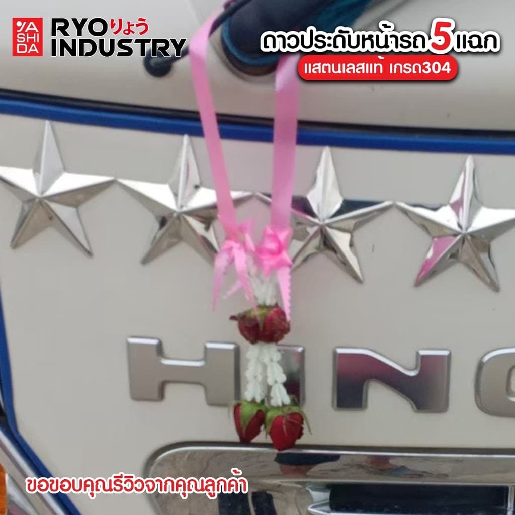 ดาวหลังเรียบ ติดแผงหน้า มีหลายขนาด งานสแตนเลส 304 !!! แถมกาว3Mฟรี !!! รูปที่ 6