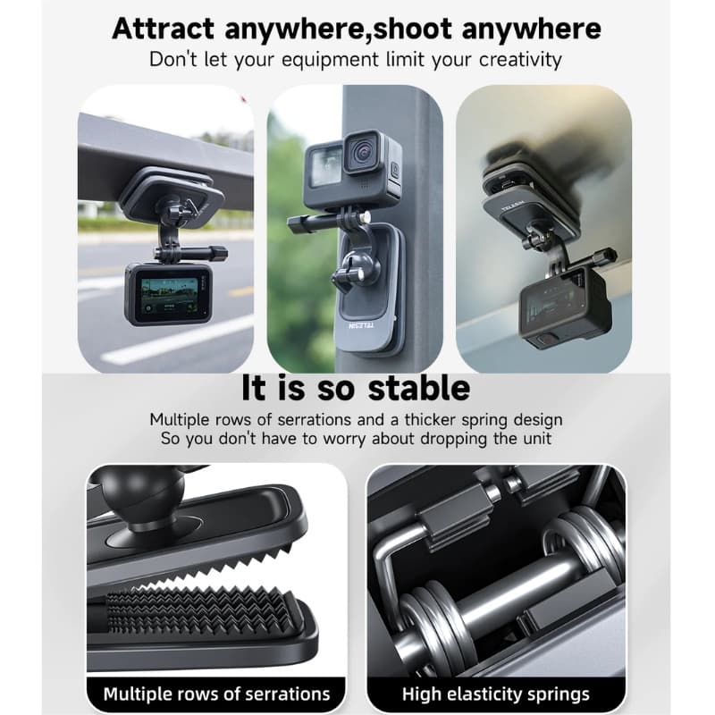 Telesin GoPro / DJI / Insta360 360 Rotary Backpack Clip Mount คลิปหนีบสายกระเป๋า รูปที่ 3