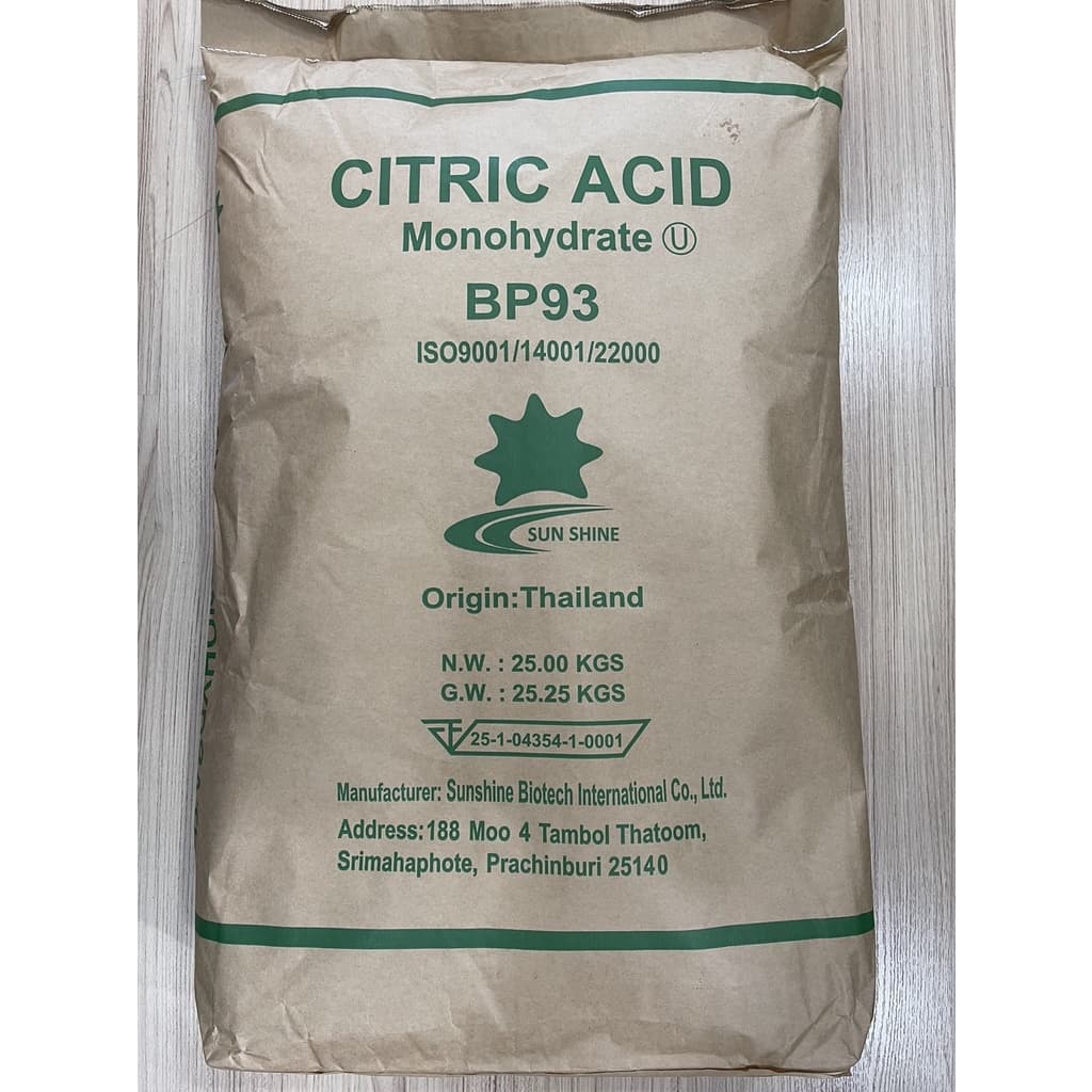 Citric Acid Monohydrate :กรดมะนาว ซิตริก โมโนไฮเดรท 25kg. รูปที่ 3