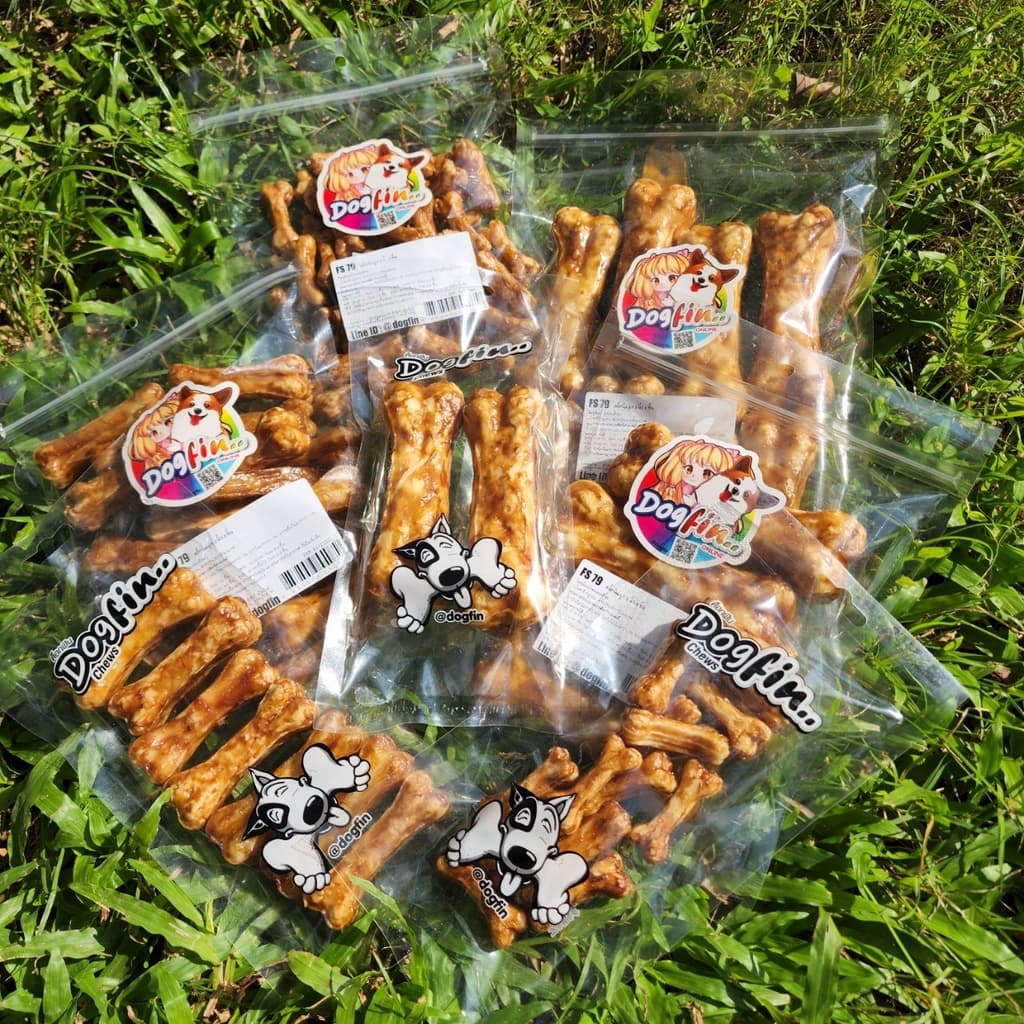 Dogfin ครั้นชี่รูปกระดูกเคลือบเวเฟอร์รสตับ/รสไก่/รสเนื้อ สำหรับน้องหมาทุกสายพันธุ์ รูปที่ 1