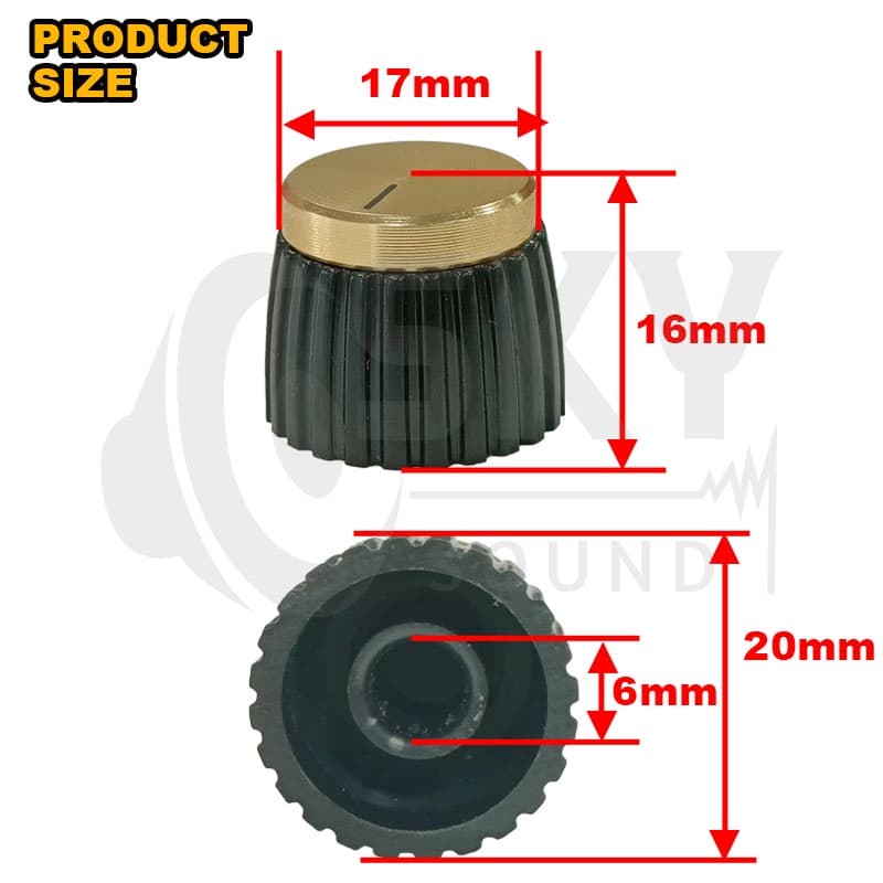 1 ชิ้น ลูกบิดวอลลุ่ม 20mm 16mm 15mm ลูกบิดวอลุ่ม ฝาครอบวอลุ่ม ลูกบิดเครื่องขยายเสรยง ลูกบิด วอลุ่ม มาแชล ดำทอง รูปที่ 2
