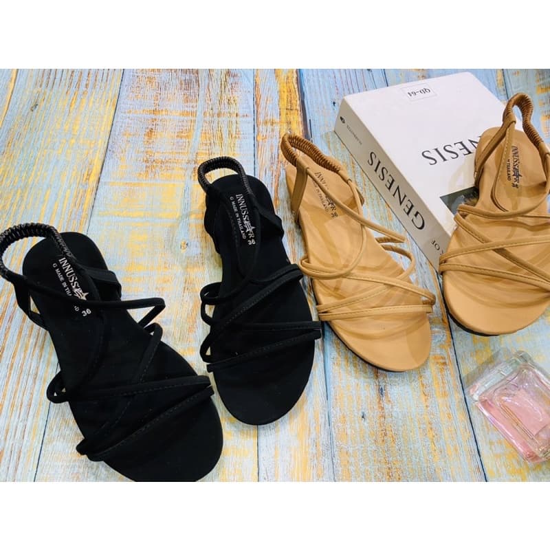 รองเท้ารัดส้น สีดำ กากี ชมพู หน้าใขว้ 2ใขว้ แบรนด์Innus รูปที่ 5