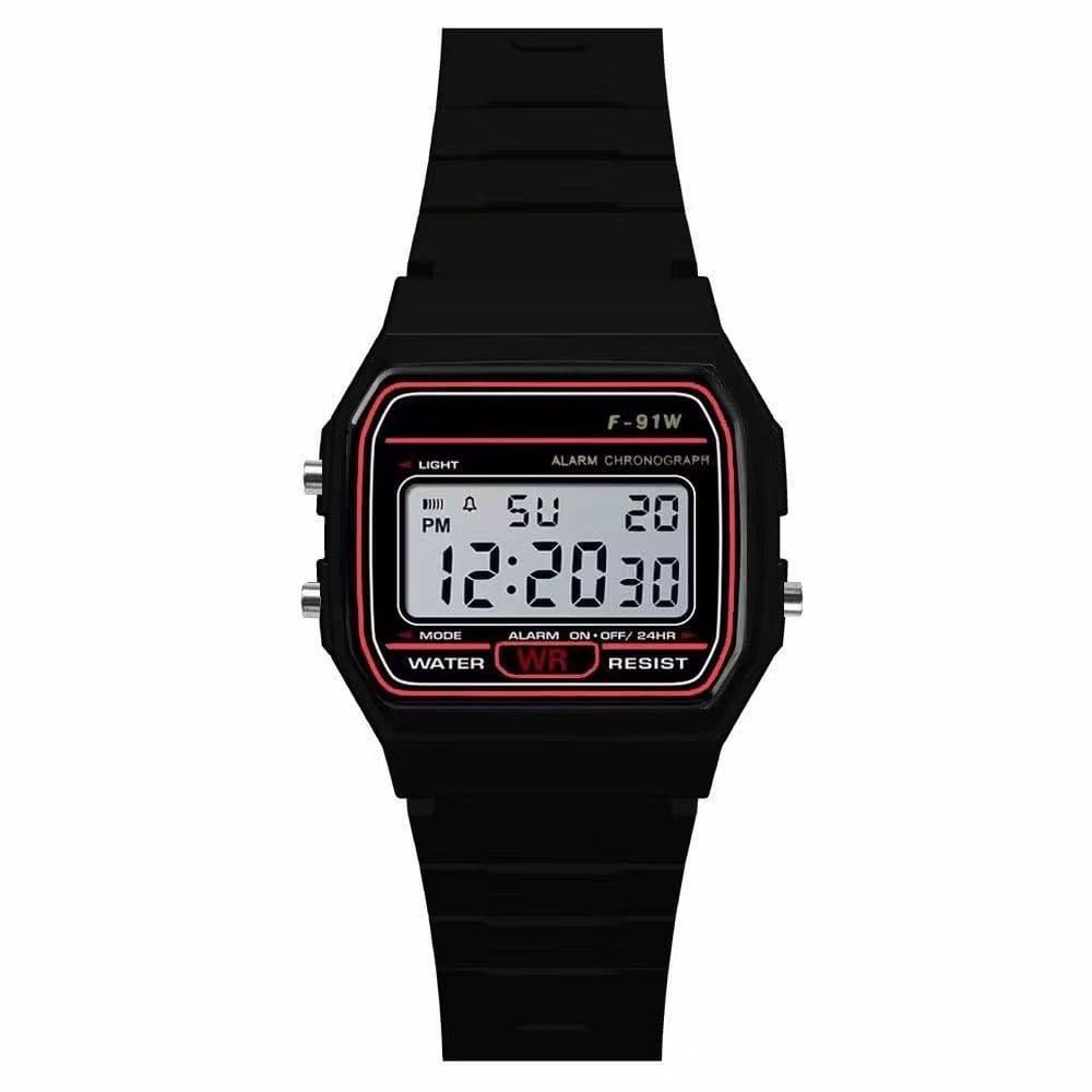 นาฬิกา นาฬิกาแฟชั่น SOLOS นาฬิกาข้อมือผู้ชาย สายเรซิ่น รุ่น F-91W-Black รูปที่ 4