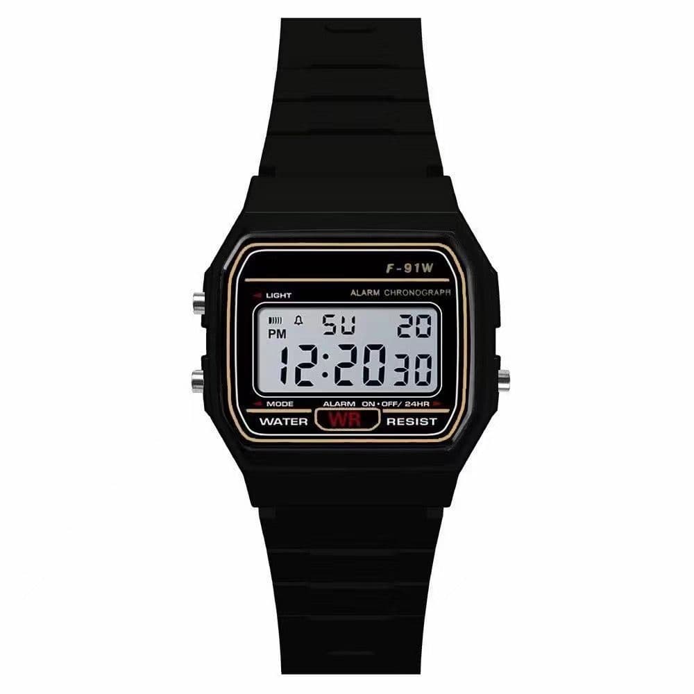 นาฬิกา นาฬิกาแฟชั่น SOLOS นาฬิกาข้อมือผู้ชาย สายเรซิ่น รุ่น F-91W-Black รูปที่ 3