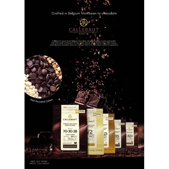 แคลเลอร์บาว ช็อคโกแลต กูแวร์ตูร์ 70.5% 2.5kg Callebaut Dark Chocolate Couverture 70.5% 2.5kg รูปที่ 7