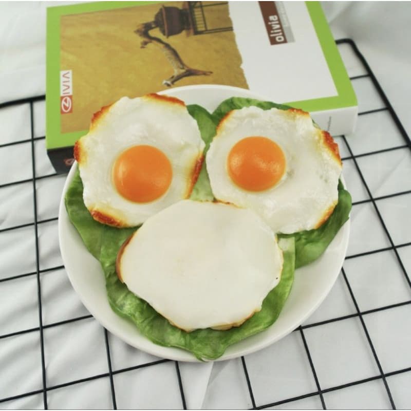 ไข่ดาวปลอม โมเดลอาหารเหมือนจริง วัสดุ PVC/เรซิ่น งานเกรดAA สวยสมจริง ตกแต่งร้านอาหาร โต๊ะอาหาร พร็อพถ่ายรูป คุ้มค่า รูปที่ 5