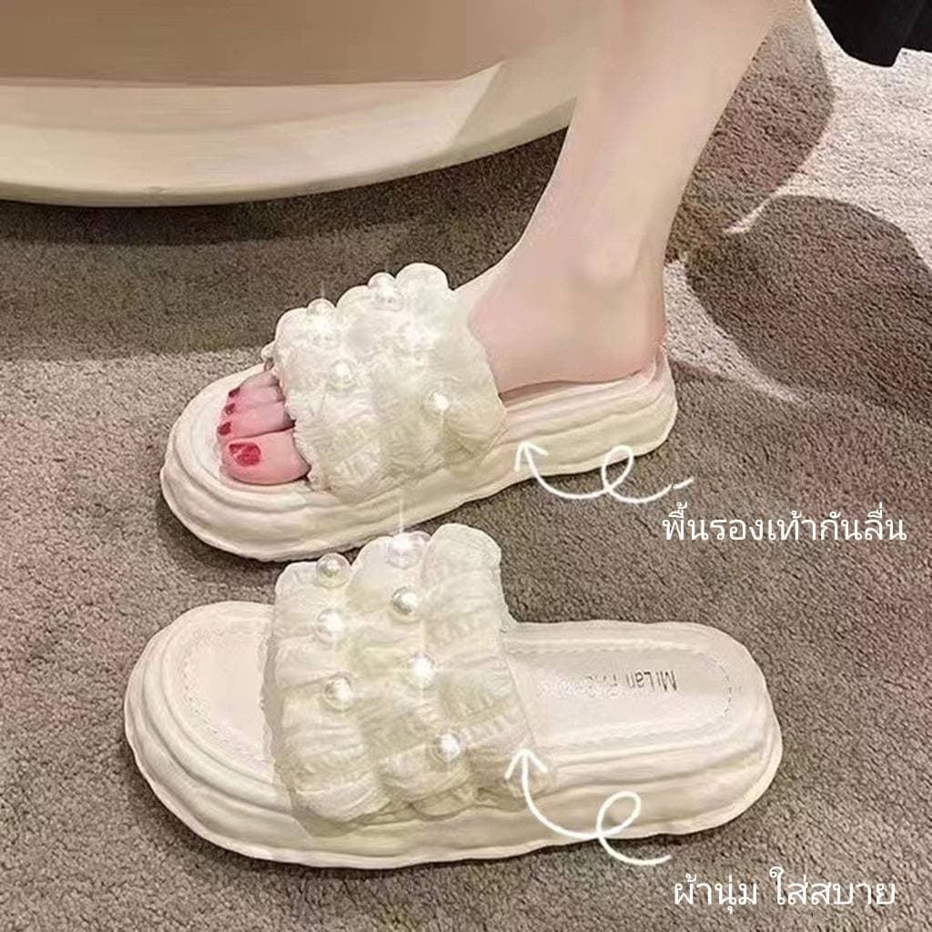 SHO-1189 รองเท้าแตะรองไข่มุกน่ารักมากๆพื้นนุ่มใส่สบาย ผลิตจากวัสดุอย่างดีแข็งแรงดีไซน์สวย รูปที่ 2