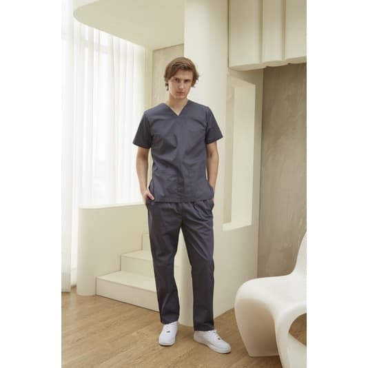 Scrub in | เสื้อ-กางเกงสครับ unisex สี Charcoal รุ่น TC340 รูปที่ 6