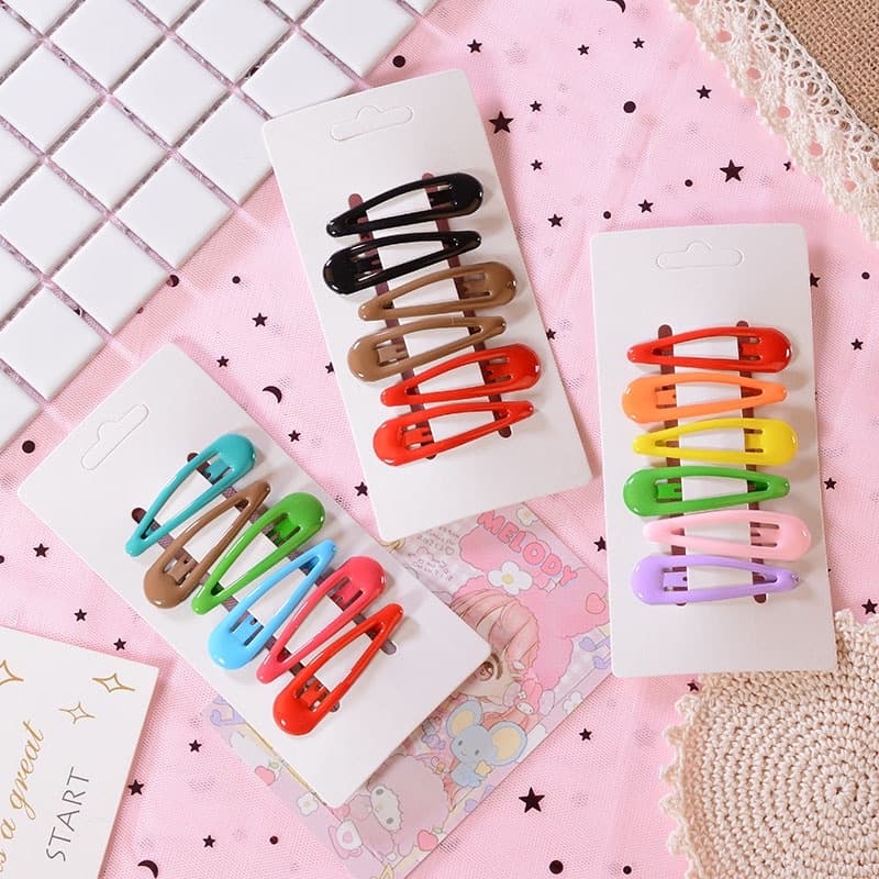 Cute 042 กิ๊บติดผม กิ๊บแป๊ก ทรงหยดน้ำ 6 ชิ้น/แผง รุ่น ยาว 5 cm. รูปที่ 2