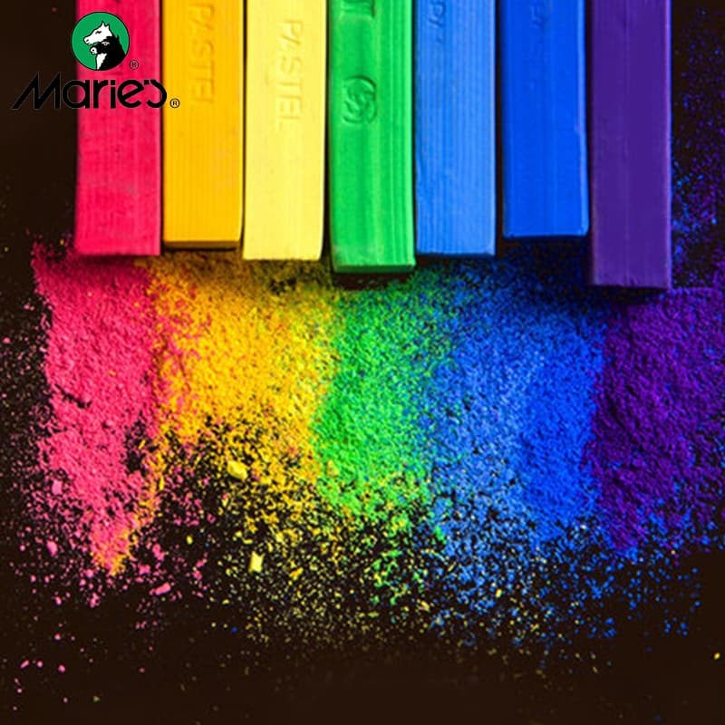 Marie's Dry Masters Pastel Stick Crayons 12/24/36/48 สีศิลปะจิตรกรรมชุดชอล์กสีผงหมึกดินสอสี / แปรงนักเรียนวัสดุ รูปที่ 4